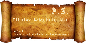 Mihalovitzky Brigitta névjegykártya